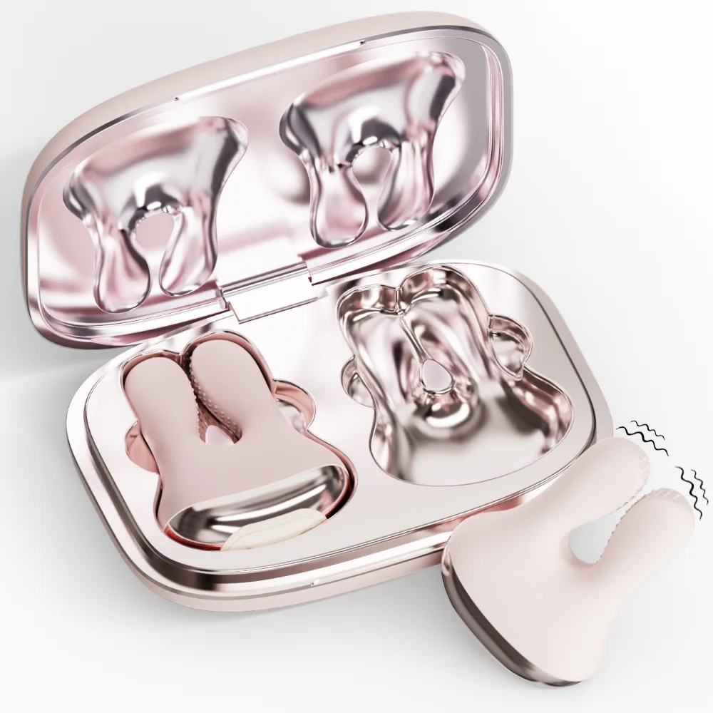 Rabbit Pods-Vibrating Nipple Clamps W/ Rechargeable Case - Blissful Toys