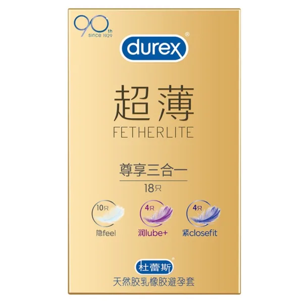 Durex Fetherlite thin  3-in-1  Condoms 18pcs