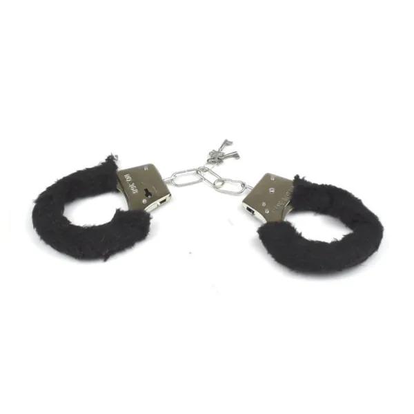 Black Faux Fur Handcuffs