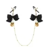 Cute Black Bow Nipple Clips with Bell Charms - Image 3