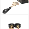 Luxury Genuine Leather Black&Red Bondage Kit 8 pcs - Image 5