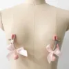 Pink Bow Bell Nipple Clamps - Image 3