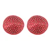 Round Nipple Stickers - Red with White Rhinestones - Image 3