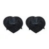 Black Heart Nipple Stickers with Black Rhinestones and Butterfly - Image 3