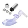 Pink G-Spot Vibrating Finger Sleeve with Thumb Spike and Crystal Massage Wand