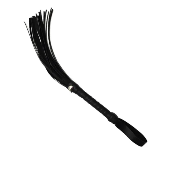 Black Whip with Metal Rings - Image 5