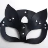 Black Faux Leather Mask - MF099
