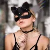 Black Faux Leather Mask - MF099 - Image 5